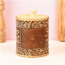 Туес «Лето», шитый, 10×10×14.5 см, береста