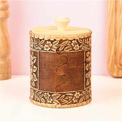 Туес «Лето», шитый, 10×10×14.5 см, береста