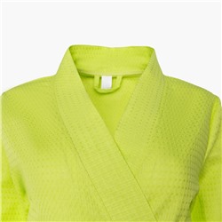 Халат вафельный женский Экономь и Я рукав 3/4, размер 46-48, салатовый, 100% хлопок, 200 г/м²