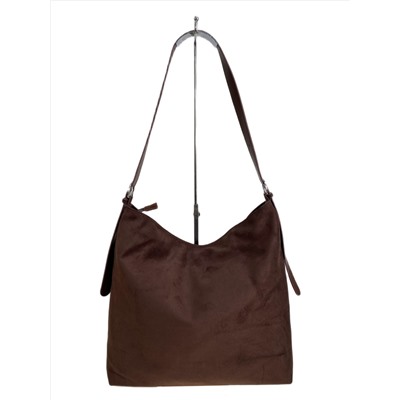 Женская сумка из искусственной замши, цвет шоколад