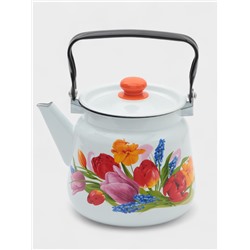 Чайник «Тюльпан Май», 3.5 л, эмалированная сталь, белый