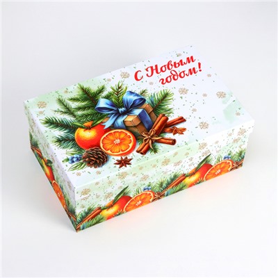 Набор подарочных новогодних коробок 10 в 1 «Мандариновое счастье», 32.5×20×12.5 - 12×7×4 см