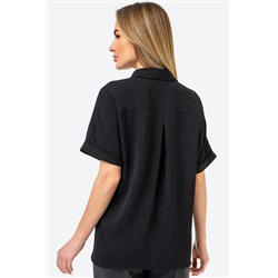 Женская рубашка с коротким рукавом из ткани-жатка Happyfox