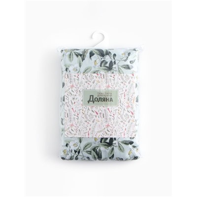 Шторы для кухни «Доляна» Apple flowers, 146×180 см - 2 шт., подхваты - 2 шт., 100% хлопок, 164 г/м²