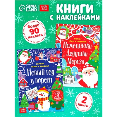 Книги с наклейками «Новогодние радости», набор 2 шт. по 12 стр.