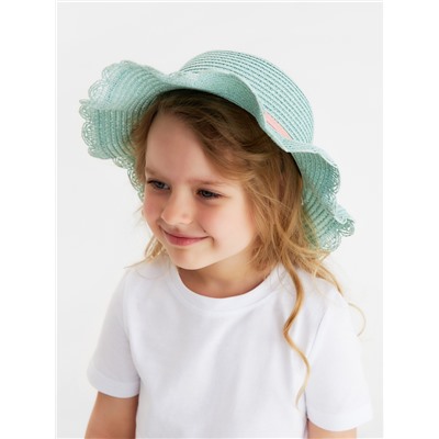 Шляпа для девочки с бантом MINAKU, размер 52, голубая