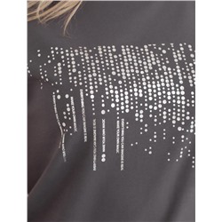 Нарядная футболка с принтом из премиального хлопка с эластаном