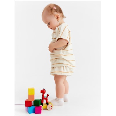 Костюм махровый (шорты и футболка) Крошка Я, рост 86-92 см, молочный