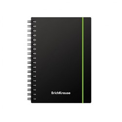 Записная книжка на спирали пластиковая обложка А6 80л клетка на резинке "Accent" 53140 ErichKrause