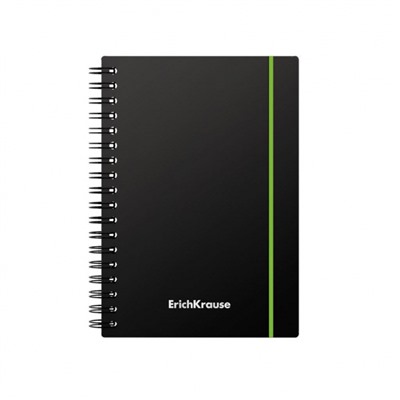 Записная книжка на спирали пластиковая обложка А6 80л клетка на резинке "Accent" 53140 ErichKrause