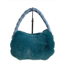 Женская сумка из искусственного меха, цвет бирюзовый