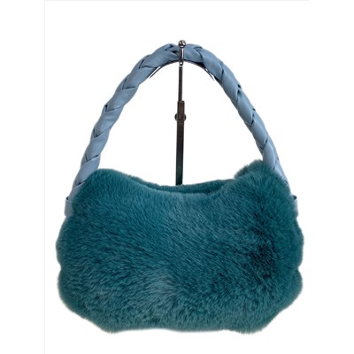Женская сумка из искусственного меха, цвет бирюзовый