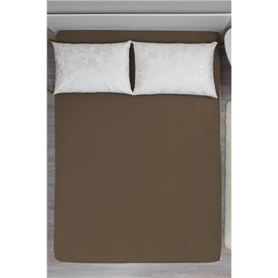 Простыня на резинке горький шоколад 180х200  бязь 120гр/м Текстильная коллекция