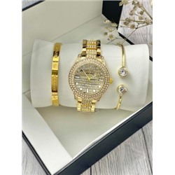 Подарочный набор для женщин часы, 2 браслета + коробка #22864427