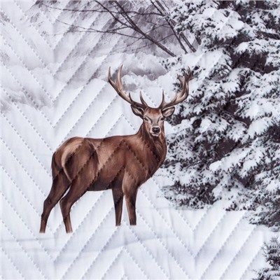 Покрывало 2 сп «Этель» Snow forest, 180×210 см, микрофибра