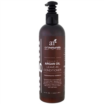 Artnaturals, Несмываемый кондиционер с органическим аргановым маслом, Лечебная формула, 12 унций (354,9 мл)