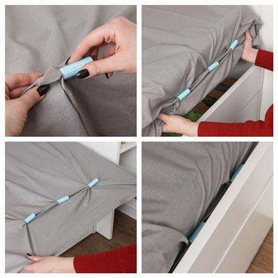 Держатель для простыни, 6 шт., пластик, 10×5×7 см, розовый