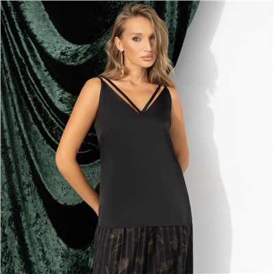 Топ шёлковая, Создана для поцелуев (чёрный)