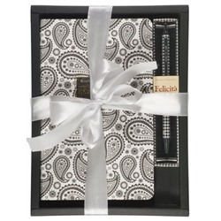 Подарочный набор Ежедневник недатированный А5 "Black&White. Восточный мотив" + металлическая ручка 3-743/02-5 Bruno Visconti