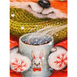 Пакет подарочный новогодний ламинированный «Лисёнок», 26×32×12 см