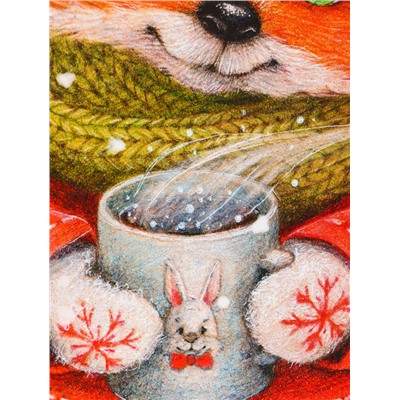 Пакет подарочный новогодний ламинированный «Лисёнок», 26×32×12 см