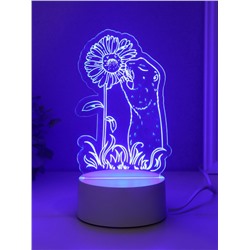Светильник 3D RISALUX «Суслик и ромашка», LED-ночник, RGB, от сети, 9.5×10.1×17 см