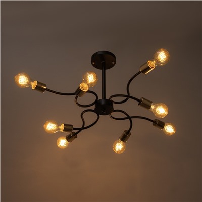 Люстра «Рипли» 8хЕ27 40 Вт черно-золотой 60×60×40 см