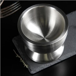 Ступка с пестиком Доляна Steel, d=10 см, нержавеющая сталь, серебристая