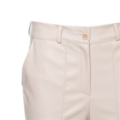 Брюки из экокожи женские, молочные, размер 48-50