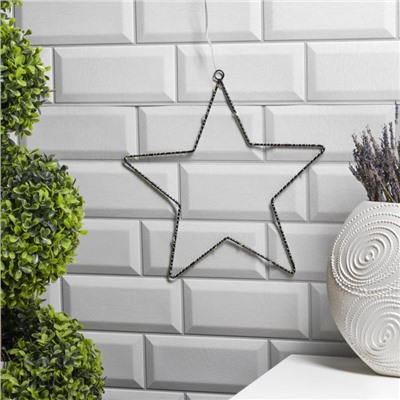 Светодиодная фигура «Звезда» 28×28 см, металл, батарейки ААх2 (не в комплекте), свечение тёплое белое