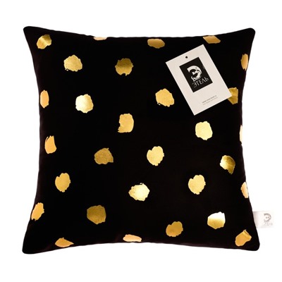 Подушка декоративная Этель «Горошек чёрный», 40×40 см, велюр, 100% п/э