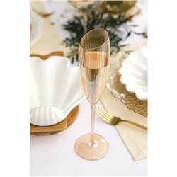 Бокалы для шампанского Magistro «Иллюзия», 180 мл, 5.5×27.5 см, набор 2 шт., стекло, золотые