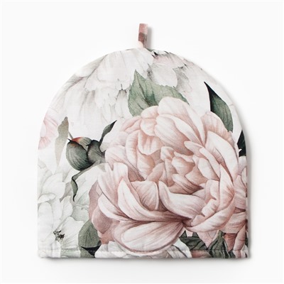 Грелка на чайник Этель «Пионы» 28×28 см, 100% хлопок., 190 г/м²