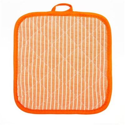 Кухонный набор «Полосы» фартук 60×70 см, прихватка 20×20 см, варежка 12×15 см, цвет персик, 50%п/э, 50%хл