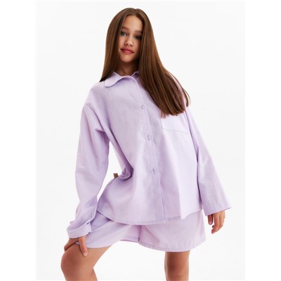 Комплект (рубашка и шорты) для девочки MINAKU, сиреневый, рост 152 см