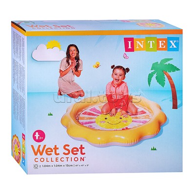 Надувной бассейн с брызгами «Солнышко» 104*104*13см, от 2-х лет, 56126NP, INTEX