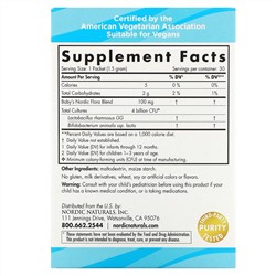 Nordic Naturals, Nordic Flora, порошок с пробиотиками для детей в возрасте от 6 месяцев до 3 лет, 4 млрд КОЕ, 30 пакетиков