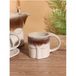 Набор для чаепития «Чёрно-белый глаз», чайник, 2 чайные пары, керамика