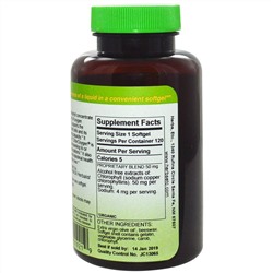 Herbs Etc., ChlorOxygen, концентрат хлорофилла, не содержит спирта, 120 быстродействующих мягких желатиновых капсул