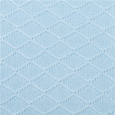 Вязаный плед Крошка Я Рисунок ромб, 90×90 см, цвет голубой