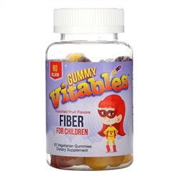 Vitables, Жевательная клетчатка для детей, без желатина, вкус фруктового ассорти, 60 вегетарианских жевательных таблеток