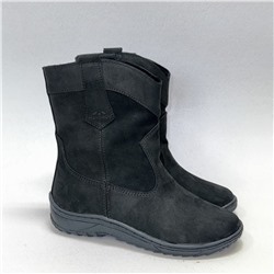 Казаки женские чёрные на меху литая подошва