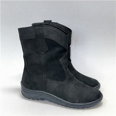 Казаки женские чёрные на меху литая подошва