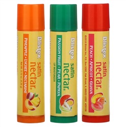 Blistex, Satin Nectar, увлажняющий бальзам для губ, 3 различных вкуса в одной упаковке, по 4,25 г (0,15 унции)