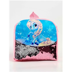 Рюкзак детский с пайетками «Единорог и снежинка» 23×28 см