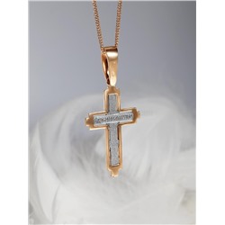 Крест из золочёного серебра с чернением - 4,7 см 925 пробы 3-287чз