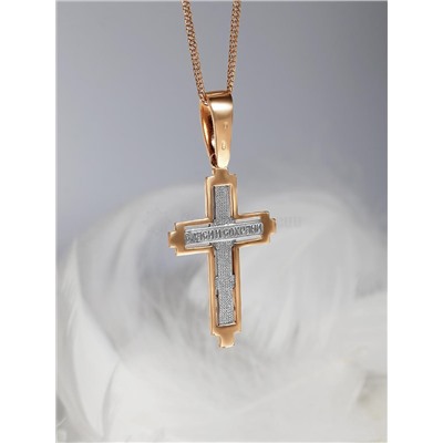 Крест из золочёного серебра с чернением - 4,7 см 925 пробы 3-287чз