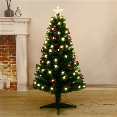 Ёлка светодиодная «Огонёк» 120 см, диаметр нижнего яруса 65 см, 124 ПВХ веток, мигание, свечение мульти