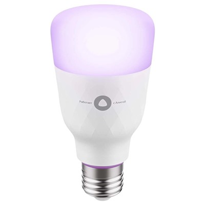 Умная лампа Яндекс, работает с Алисой (YNDX-00018), светодиодная, цветная, 8 Вт, 900 Лм, E27, 220В