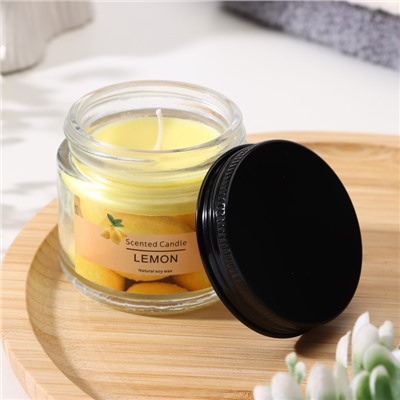 Ароматическая свеча в банке «Scented Candle, Lemon», лимон, 5×5 см, 140 г